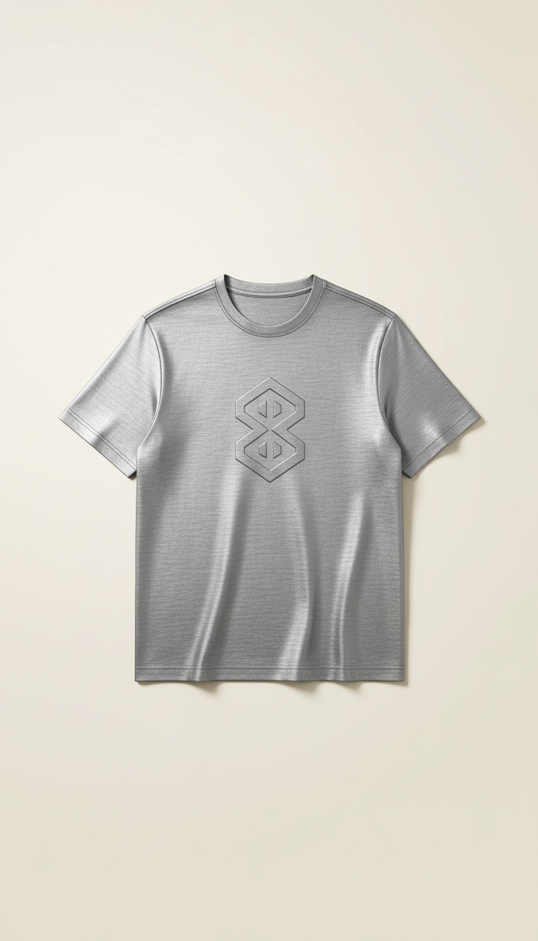 Brushed Silver Minimal Logo Tee