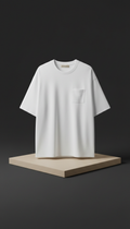 Snow White Boxy Fit Tee With Subtle Label