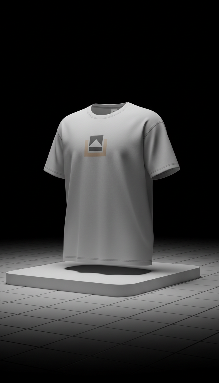 Platinum Grey Unisex Tee With Minimal Graphic
