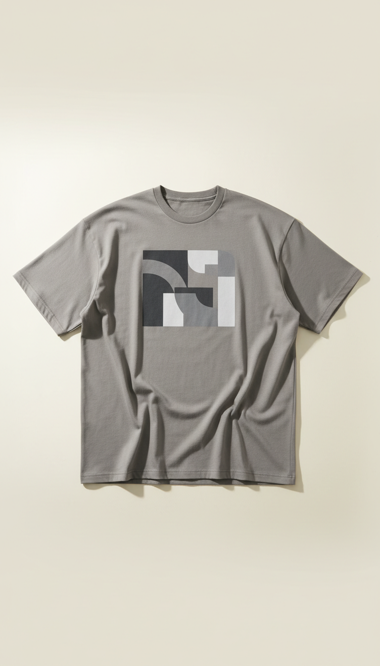 Quiet Pewter Oversized Bauhaus Tee